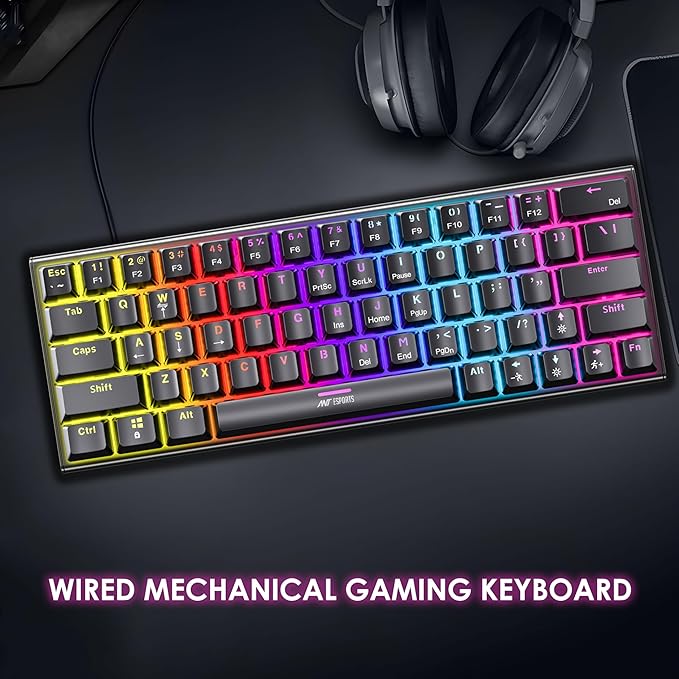 Ant Esports MK1200 Mini 60% compact mechanical keyboard with RGB backlighting